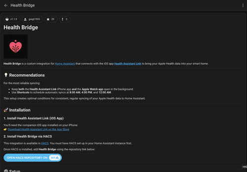Health Assistant integration on the Home Assistant Community Store
